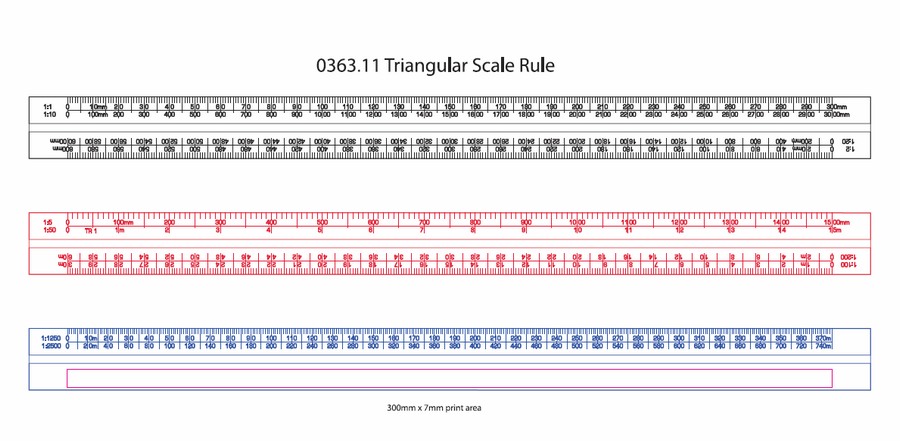 Download Triangular Scale Rule 300mm PDF Template